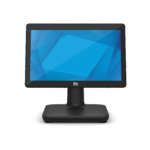 Elo 15-inch (4:3) EloPOS System, 15-Inch 4:3, No OS/Win 10, Core i3/Core i5/Celeron, 4GB/8GB RAM, 128GB/256GB SSD, Projected Capacitive 10-touch, Zero-Bezel, Antiglare, Black, with I/O Hub Stand