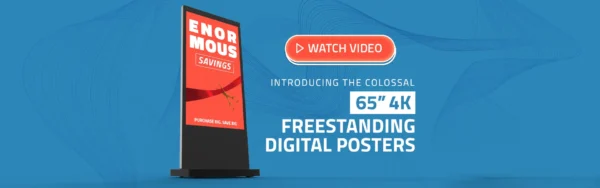 65" 4K Black Android Freestanding Digital Poster, USB Plug and Play, lightweightLightweight Design, Internal Locker, Eco-Friendly Power Timer, 24/7 Usage - Image 2