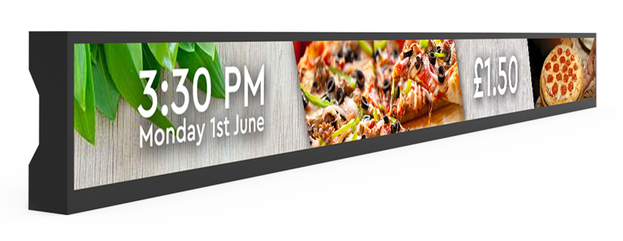 23" LCD Shelf Edge Touch Display, Ultra-Wide Aspect Ratio, Sleek Narrow Bezel, HD Display, 700cd/m² High Brightness
