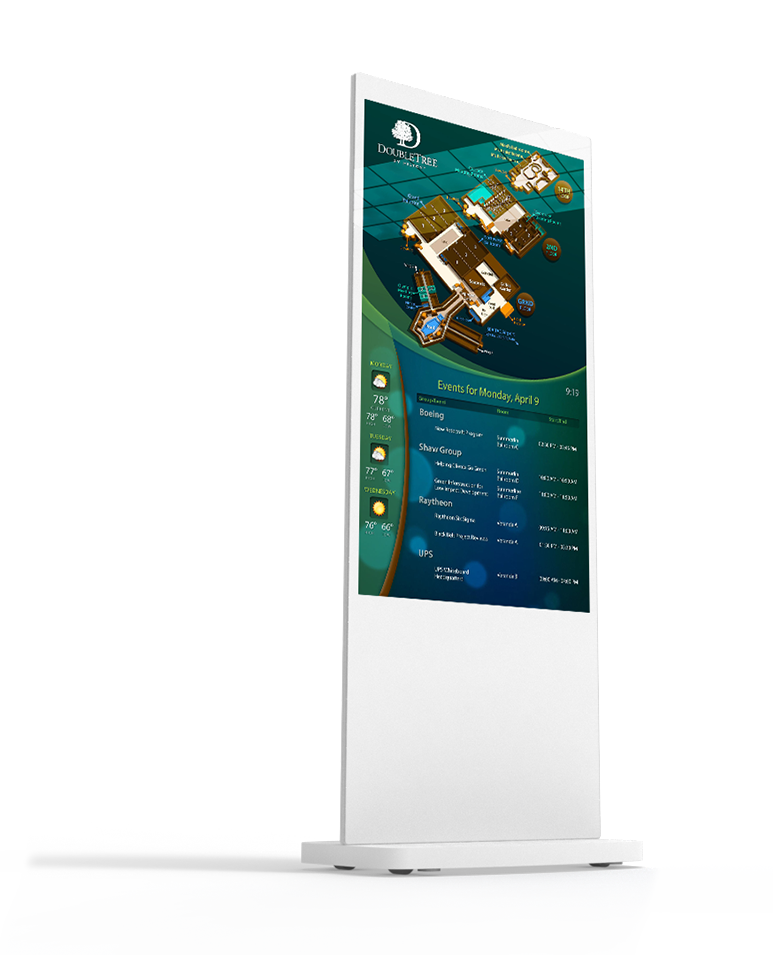 55" White Freestanding PCAP Touch Screen Posters, 10 Point PCAP Touch, Integrated Android Media Player, Lightweight Design, Internal Locker - Image 2
