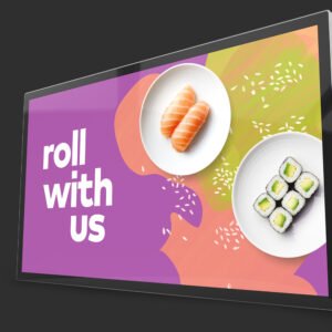 22" Slimline Pro Advertising Display, Sleek Enclosure, Plug and Play, Giant Tablet Styling