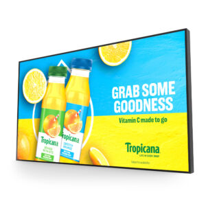 75" Ultra High Brightness Window Display, 3,500 cd/m² Brightness, Ultra Resistant Blackening 110°C, 24/7 Usage, Plug and Play